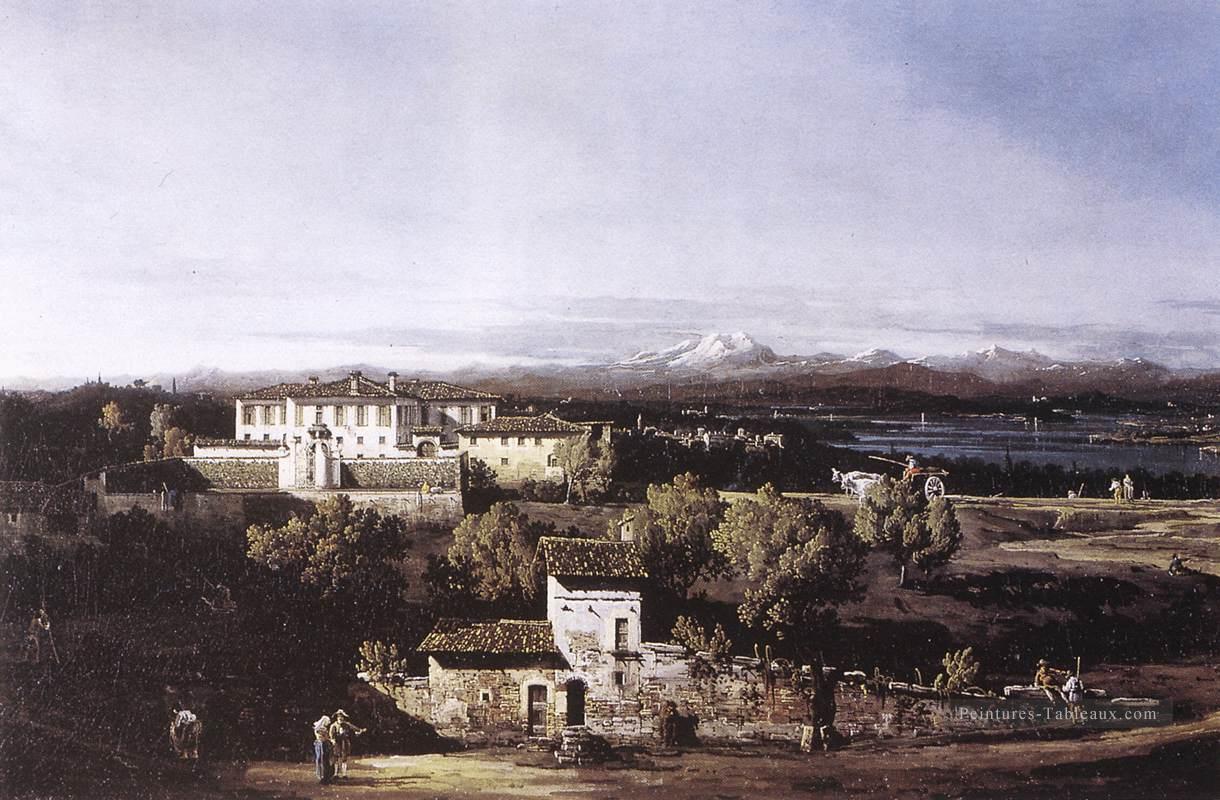Vue de la villa Cagnola à Gazzada près de Varèse urbain Bernardo Bellotto Peintures à l'huile